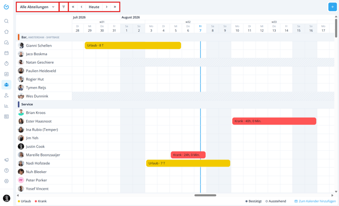 Absence calendar DE