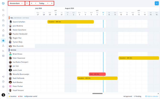 Absence calendar EN-1
