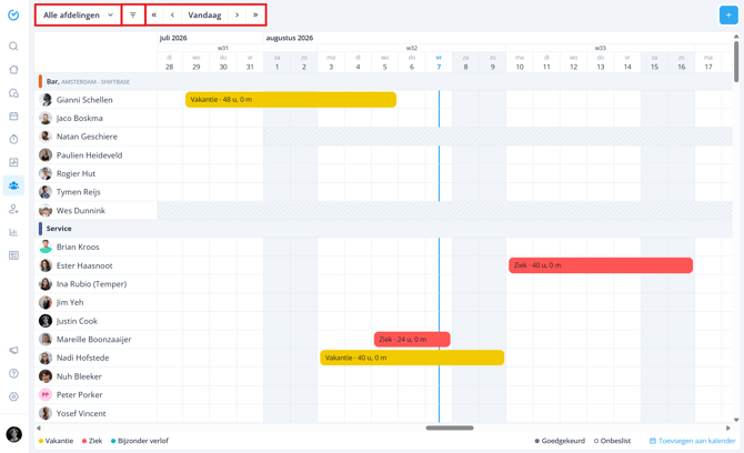 Absence calendar NL