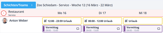 Absence in schedule DE