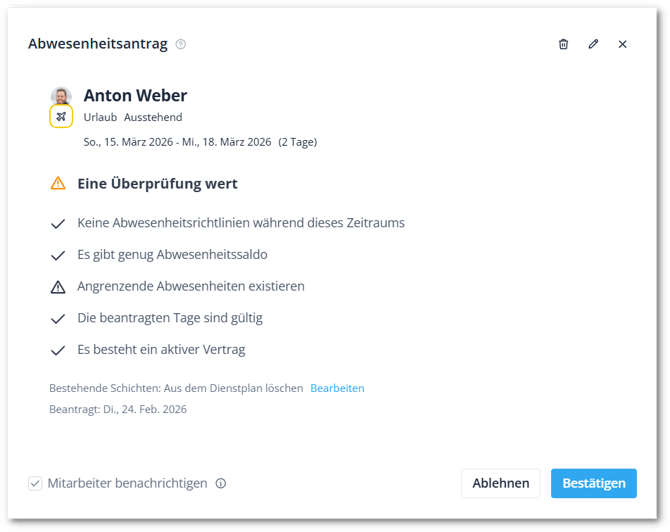Absence overview DE-shdw