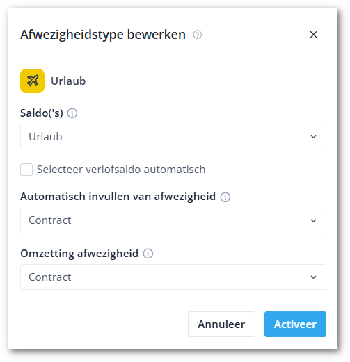 Absence type 13week NL-shdw
