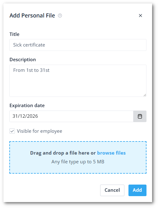 Add employee Personal file-shdw