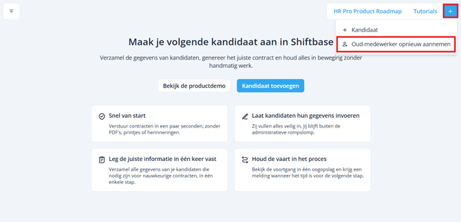 Add new re-hire button NL