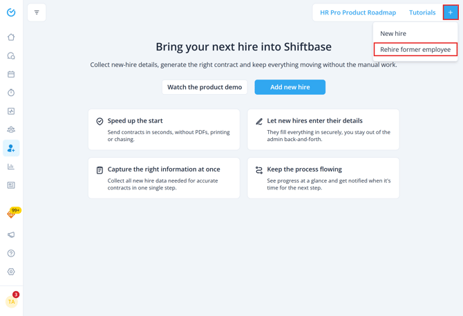 Add rehire button EN