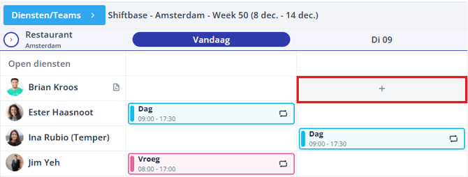 Add shift in schedule NL