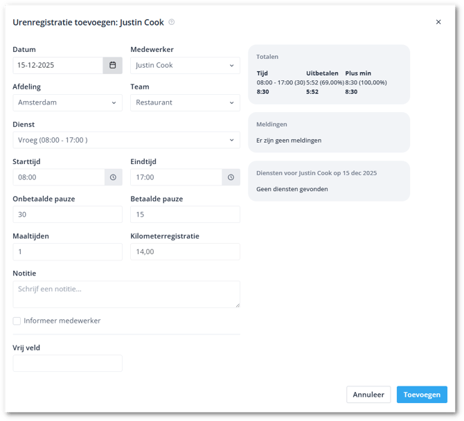 Add timesheet NL-shdw
