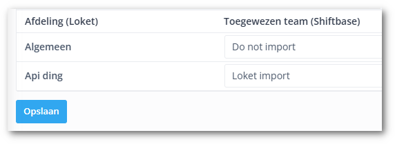 Afdeling kostenplaats koppelen