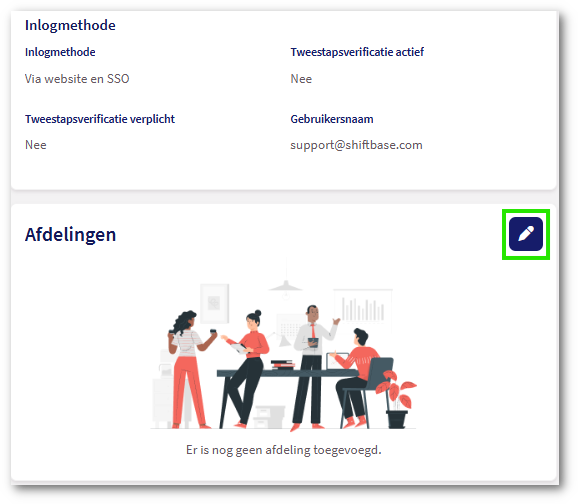 Afdelingen in Loket gebruiker