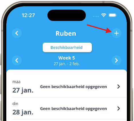 Beschikbaarheden toevoegen mobile