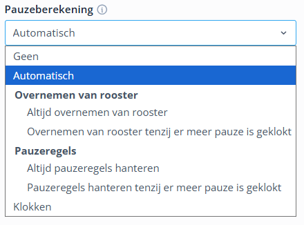 Break calculation options NL