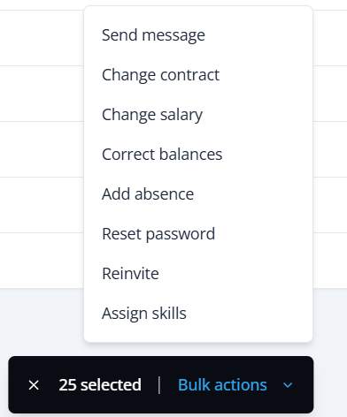 Bulk actions button EN