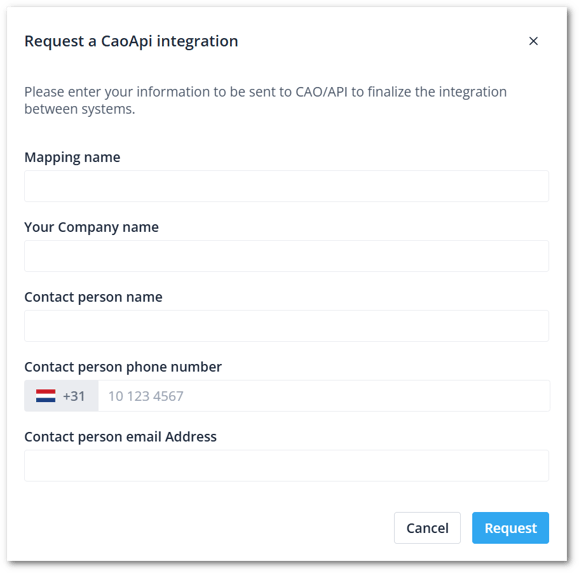 CAO API Request form-shdw