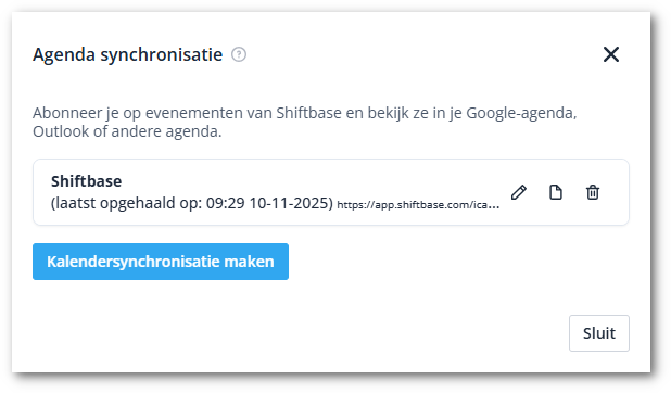 Calendar sync active NL-shdw