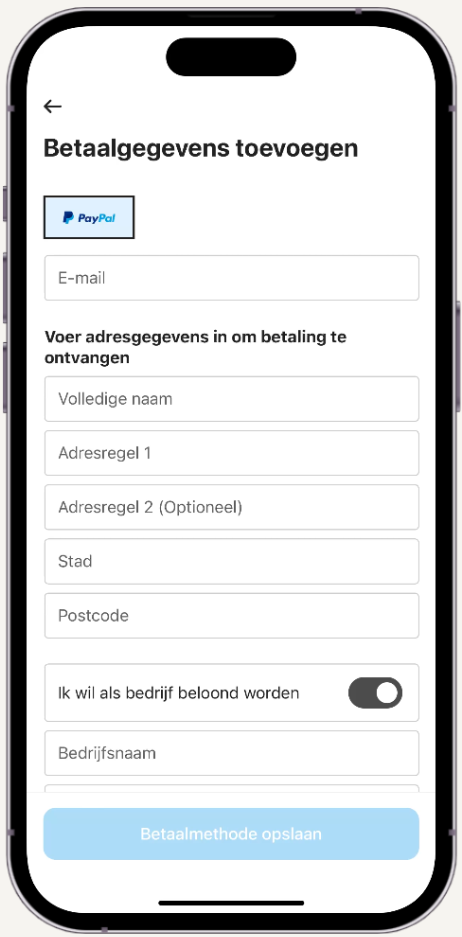 Cello add payment details NL