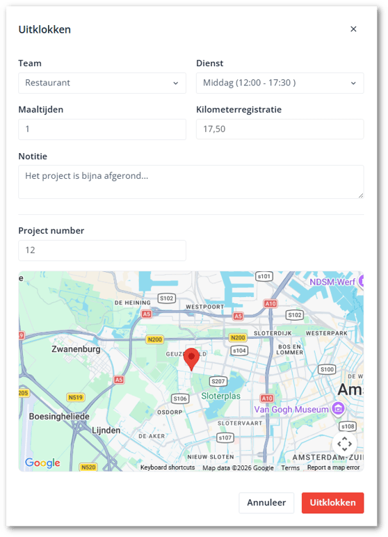 Clock out modal NL-shdw