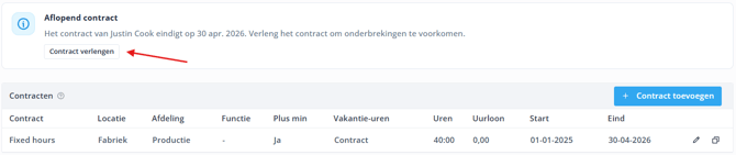 Contract extension button NL