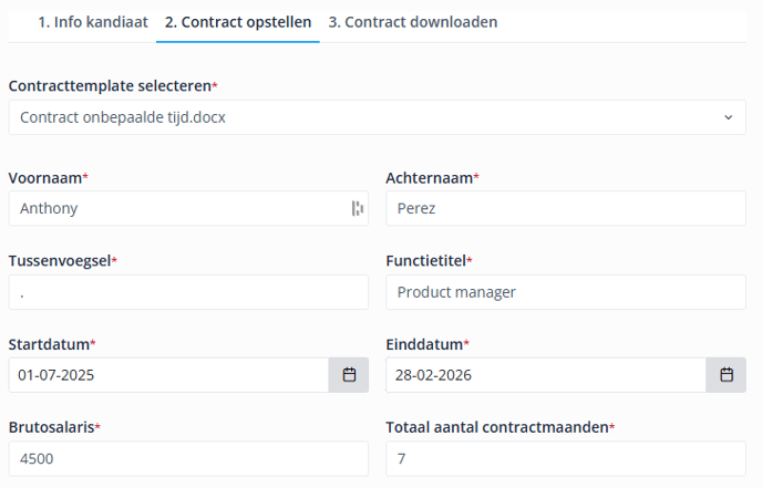 Contract opstellen