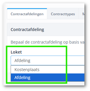 Contractafdeling bepalen