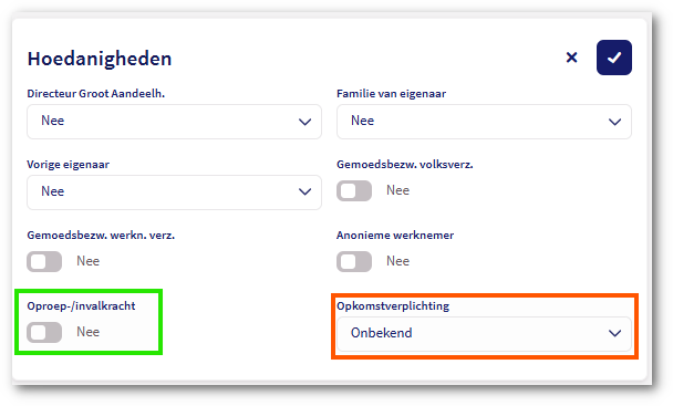 Contracttype Hoedanigheid
