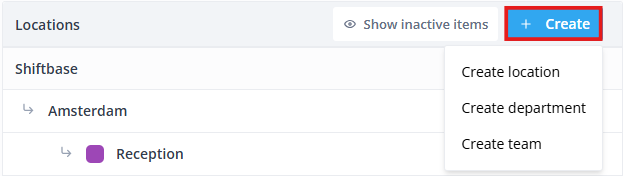 Create location department team EN