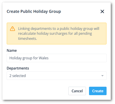 Create public holiday group modal EN-shdw