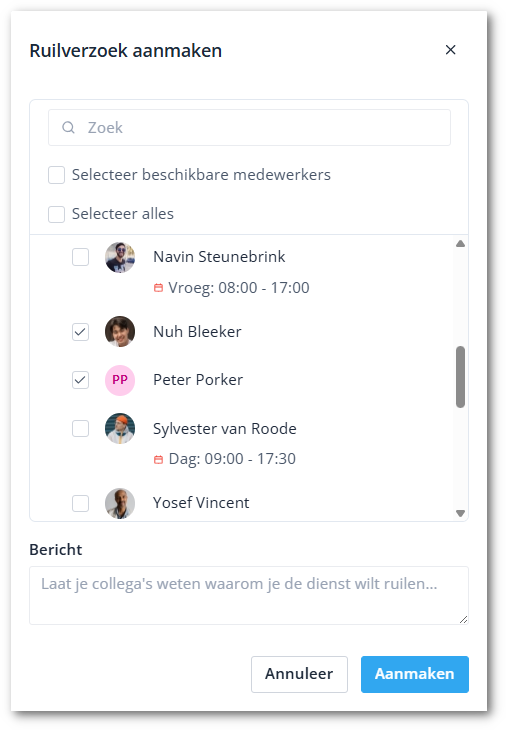 Create shift exchange NL-shdw