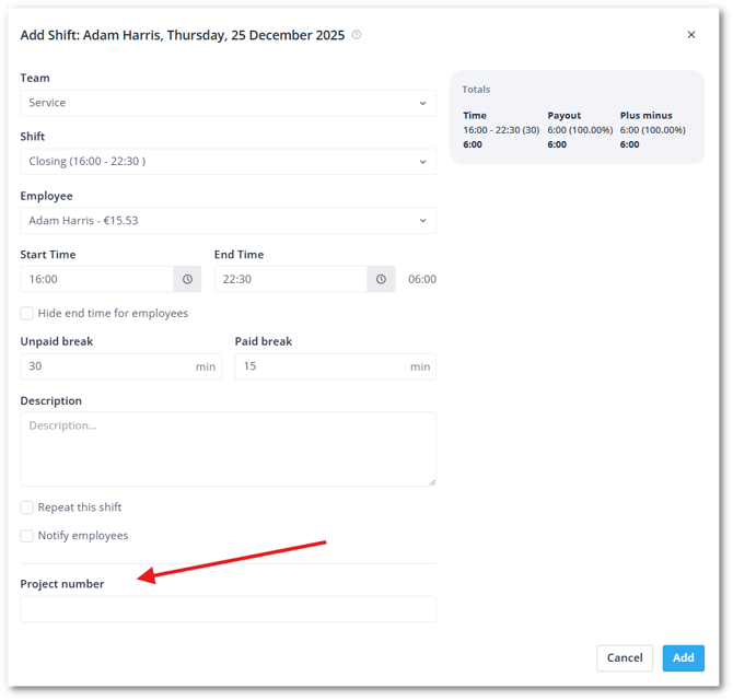 Custom field in Shift EN-shdw