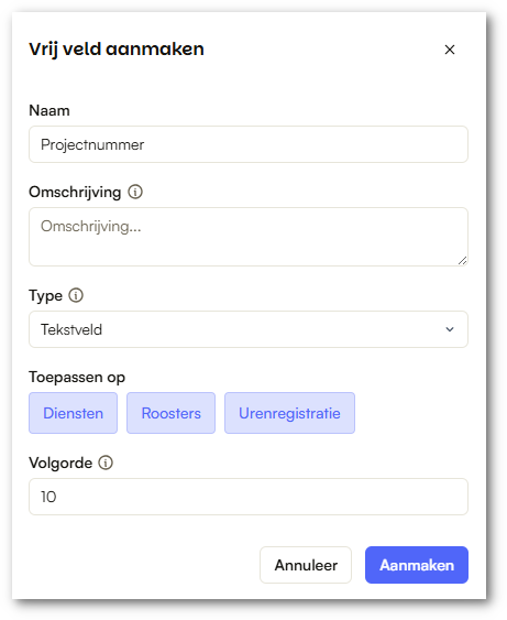 Custom fields create NL-shdw