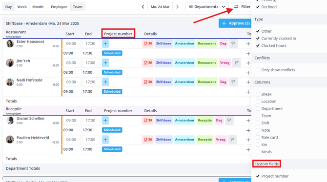 Custom fields timesheet-1