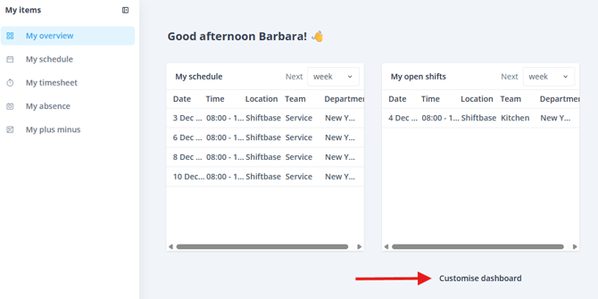 Customise dashboard EN-2