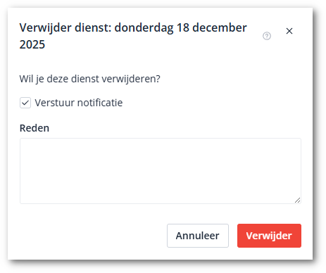 Delete shift confirmation NL-shdw