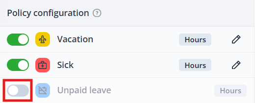 Disabled absence type