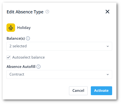 Edit absence type