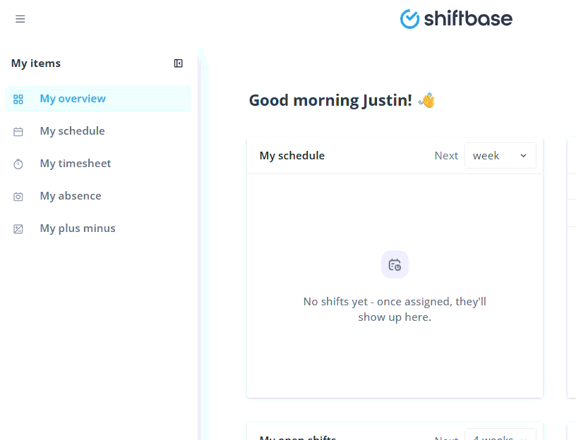 Employee hamburger menu EN