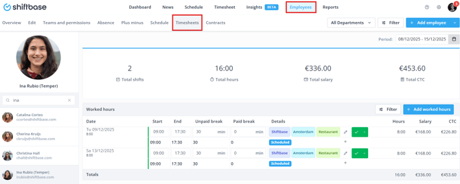 Employee timesheets EN