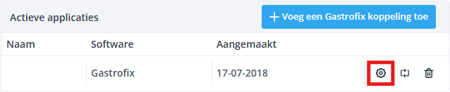 Gastrofix active applications edit configuration NL