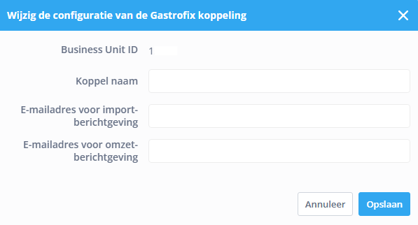 Gastrofix edit configuration NL-1