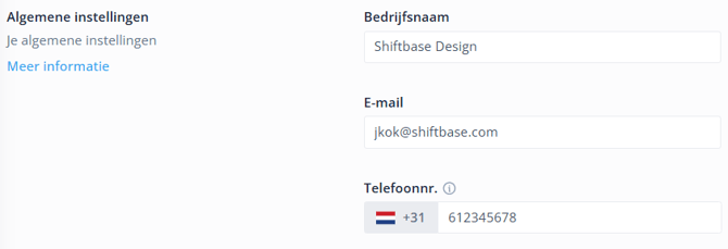 General settings general settings NL