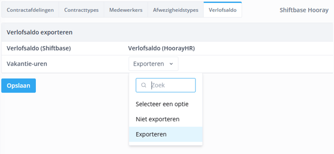 HoorayHR Absence balance export NL