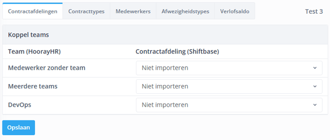 HoorayHR Contract departments NL