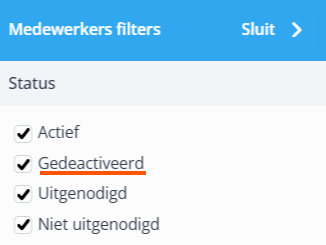 Inactieve medewerker