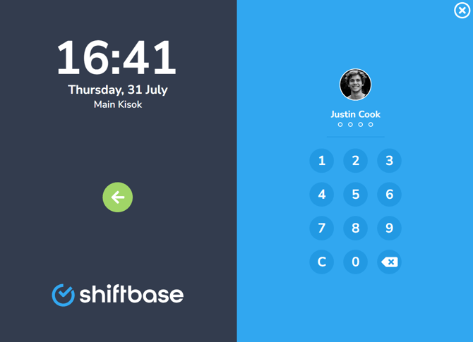 Kiosk enter pin code