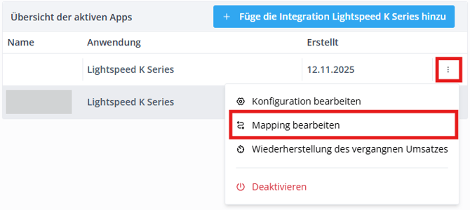 Lightspeed K overview edit mappingDE