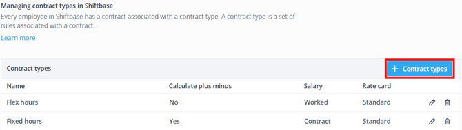 Managing contract types and adding a new one-1