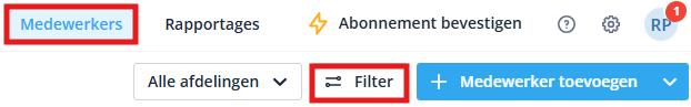 Medewerker filter