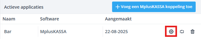 Mpluskassa Active applications NL Configuratie