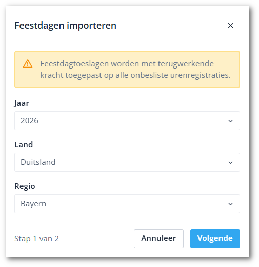 National holiday import step 1 NL-shdw