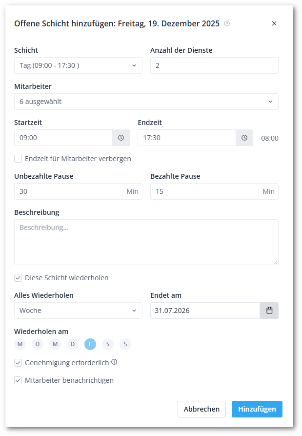 Open shift modal DE-shdw