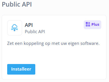 Public api installeren